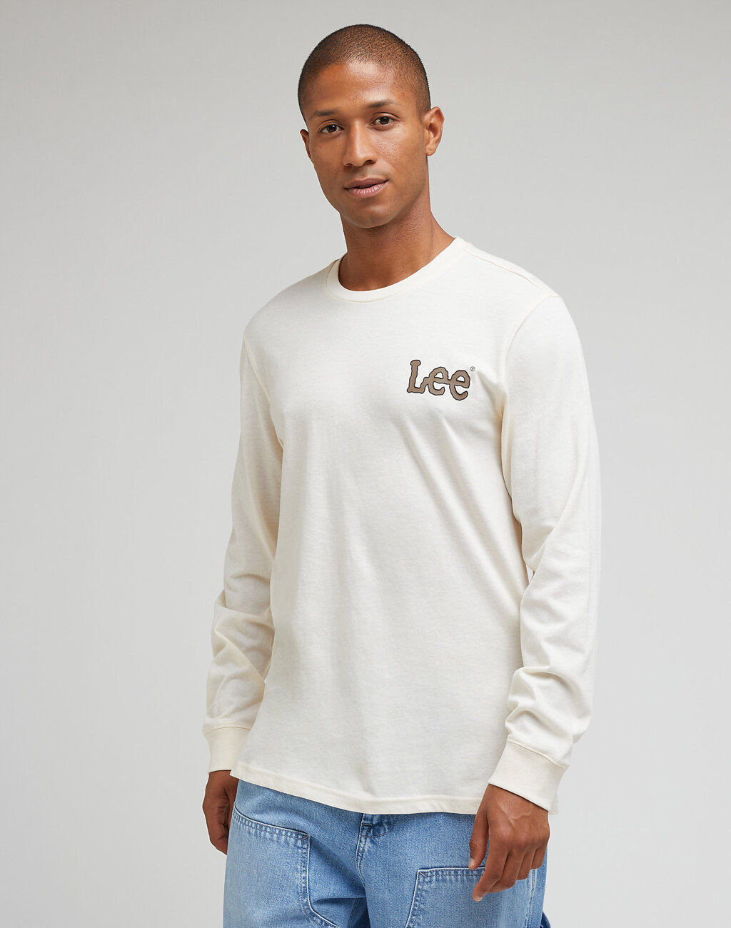 LEE ESSENTIAL TEE LONGSLEVE MĘSKA KOSZULKA Z DŁUGIM RĘKAWE ECRU 112342483 LL97016990