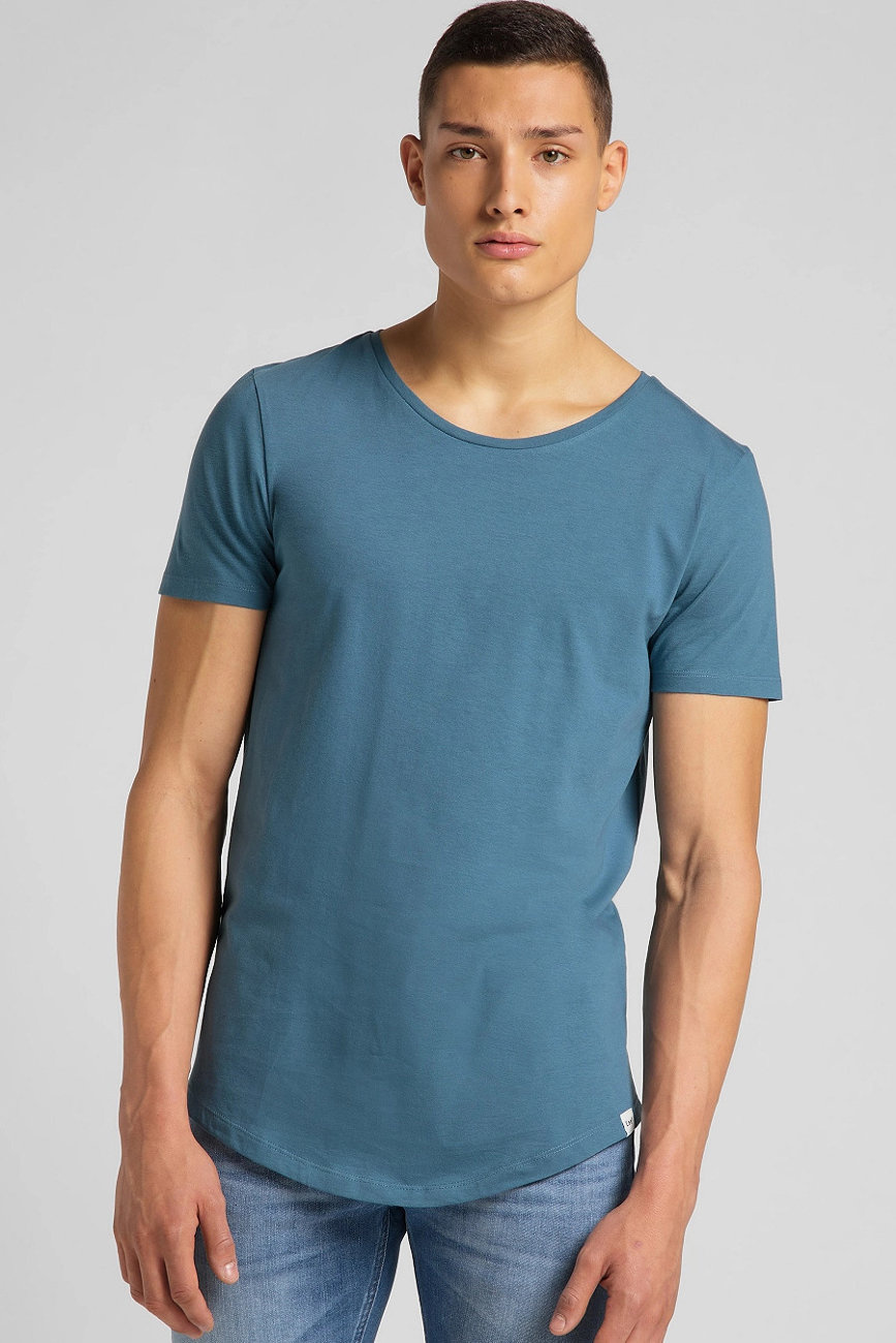MĘSKI T-SHIRT LEE ELONGATED TEE TEAL L62JEPQO 112114662