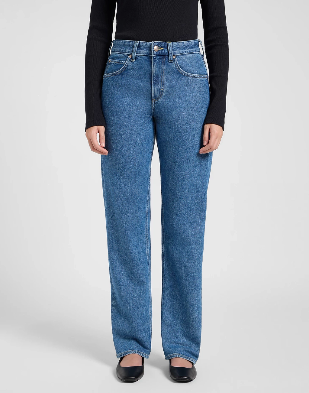 DAMSKIE SPODNIE LEE RIDER CLASSIC MEDIUM BLUE 112370910