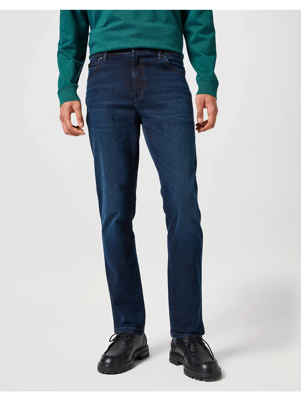 WRANGLER MĘSKIE SPODNIE JEANSOWE TEXAS SLIM MIDNIGHT RODEO 112358219 W12S017433