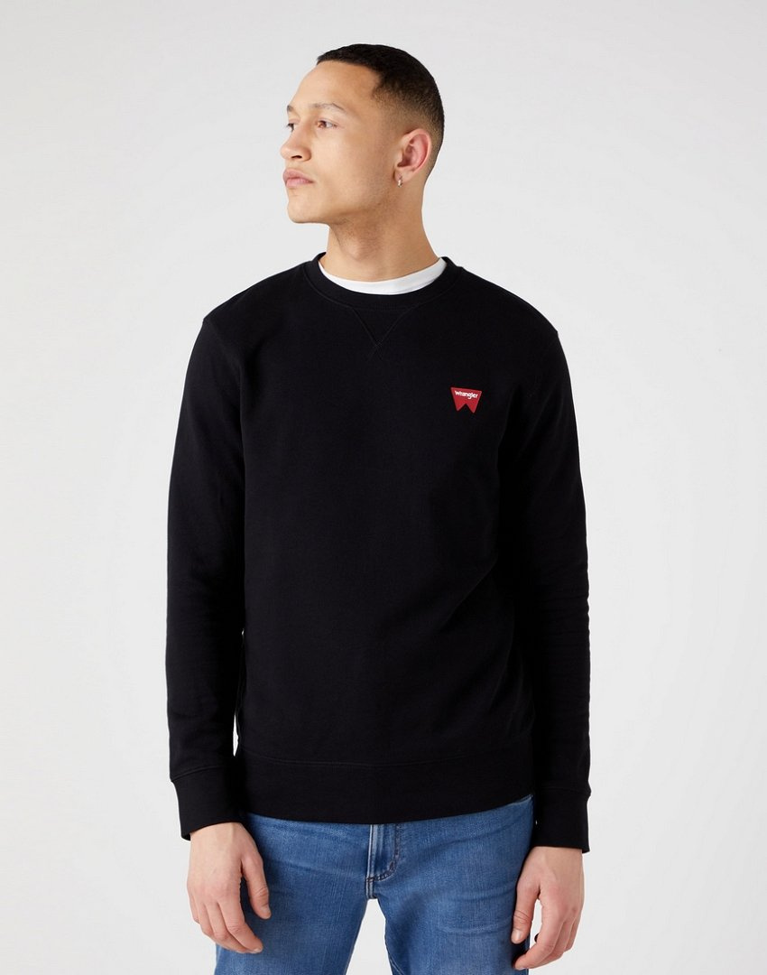 WRANGLER SIGN OFF CREW MĘSKA BLUZA KLASYCZNA LOGO W661HA100 112320288