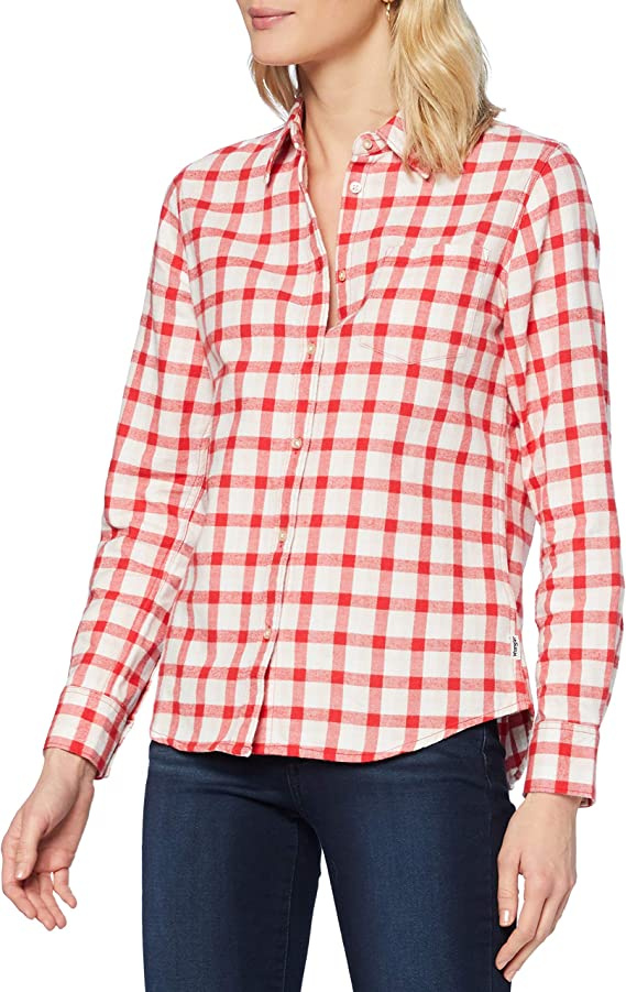 WRANGLER LS 1PKT SHIRT DAMSKA KOSZULA MATERIAŁOWA LOLLIPOP RED W5Z1T2XSK 112130367