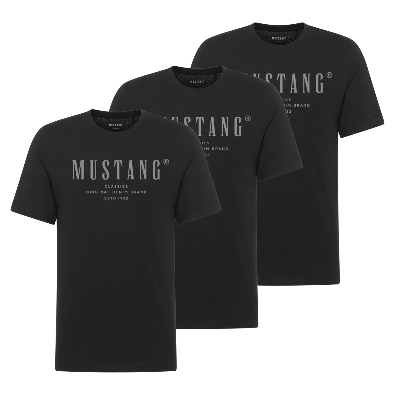 3PAK Męski T-Shirt Mustang Style Alex Black 1017329 4142