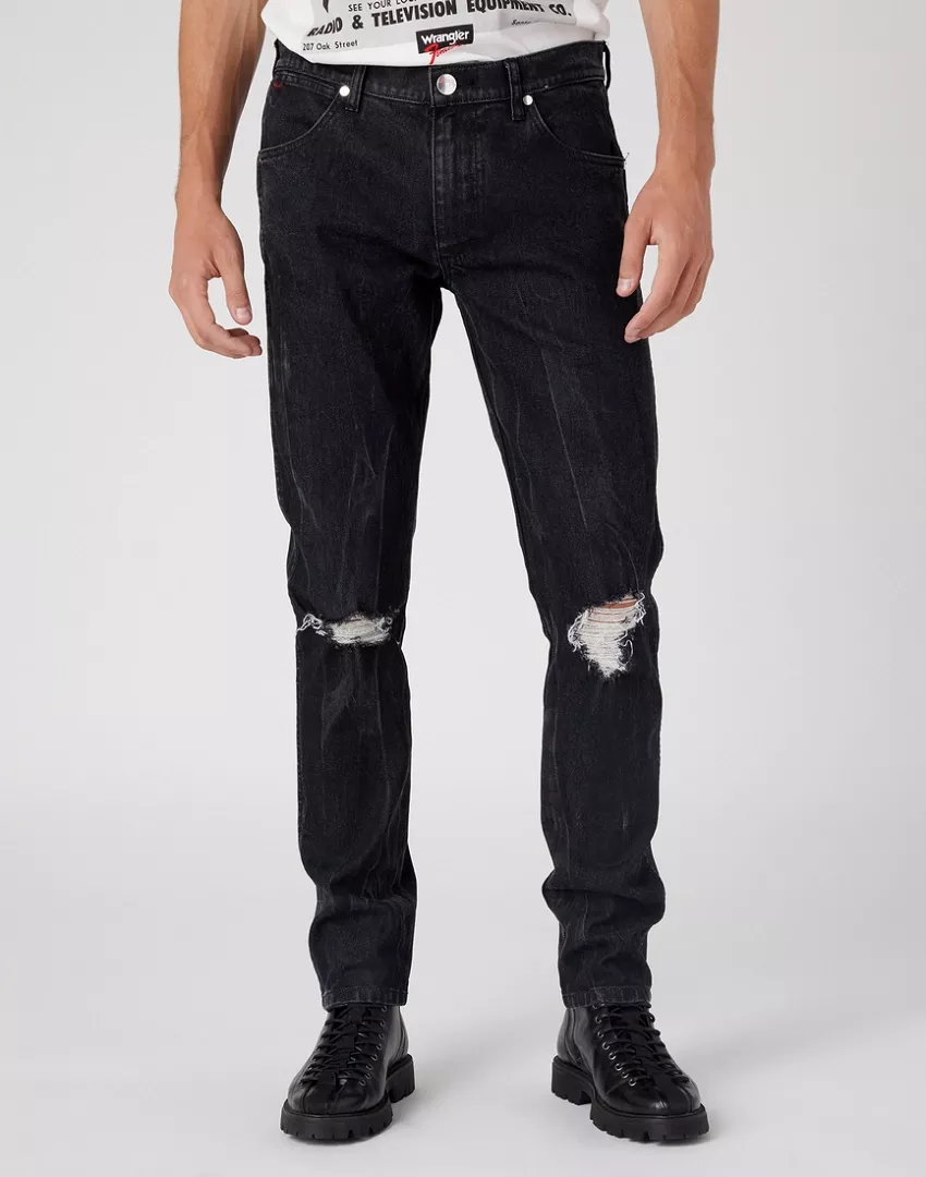 WRANGLER LARSTON MĘSKIE SPODNIE JEANSOWE JEANS BASS BLACK W18S3018O 112326029