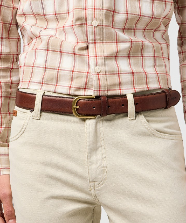MESKI PASEK WRANGLER BOMBATO BELT BROWN 112365271