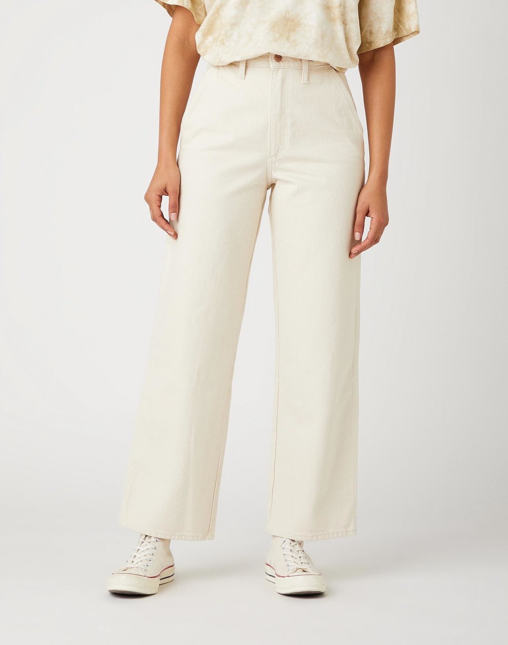 SPODNIE DAMSKIE WRANGLER PAINTER JEAN NATURAL W24VNC357 112141258