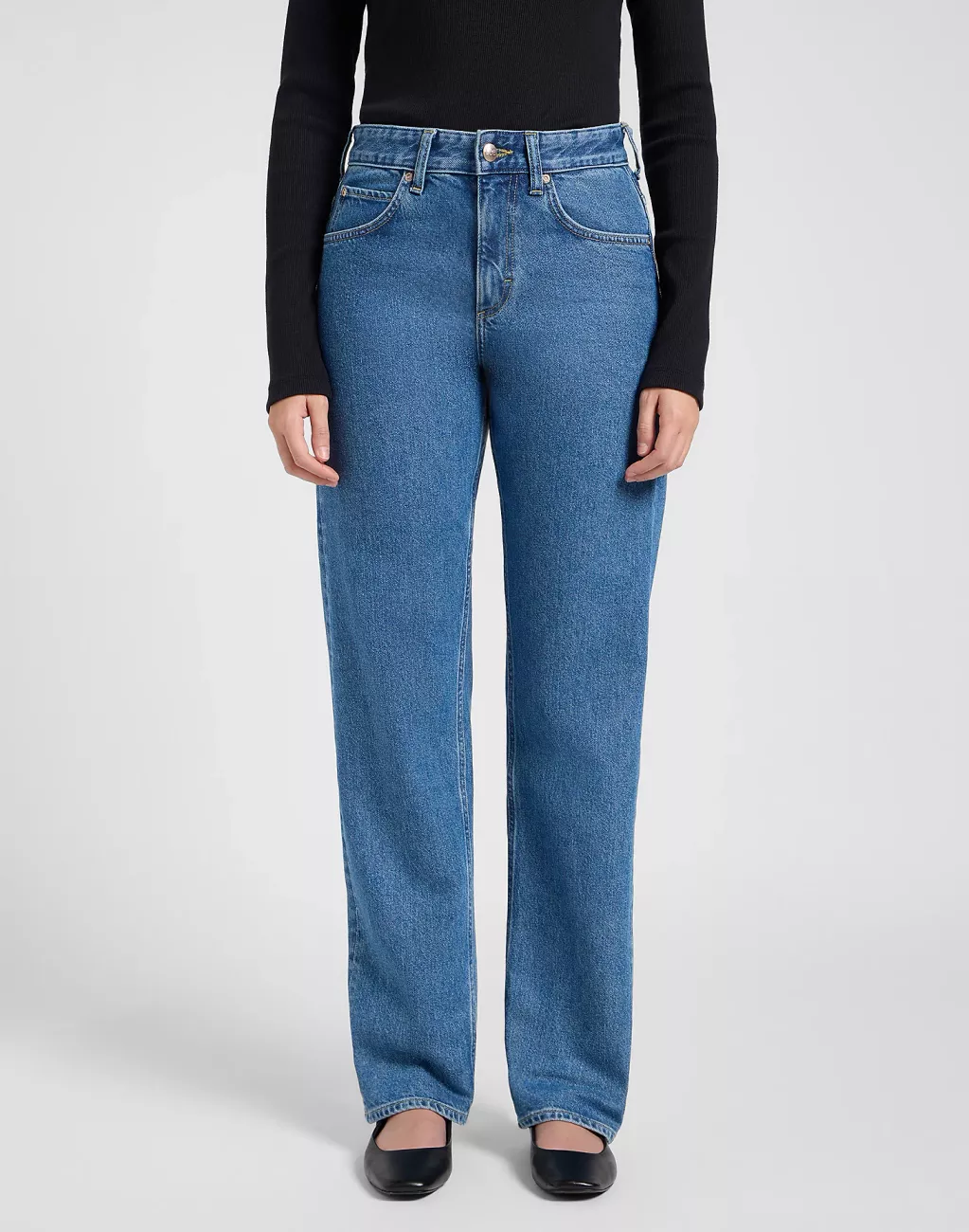 DAMSKIE SPODNIE LEE RIDER CLASSIC MEDIUM BLUE 112370910