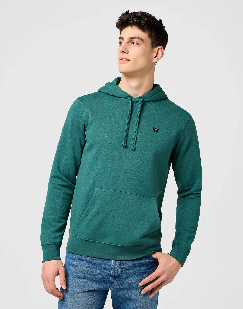 MESKA BLUZA WRANGLER SIGN OFF HOODIE BISTRO GREEN 112371458
