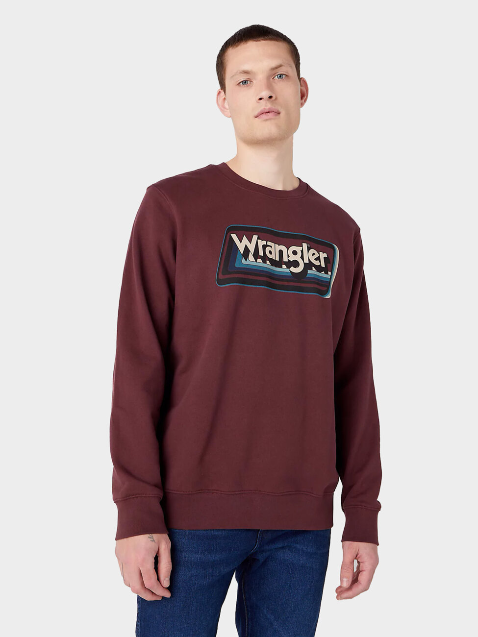 MESKA BLUZA GRAPHIC CREW BROWN 112341238 W6E9016299