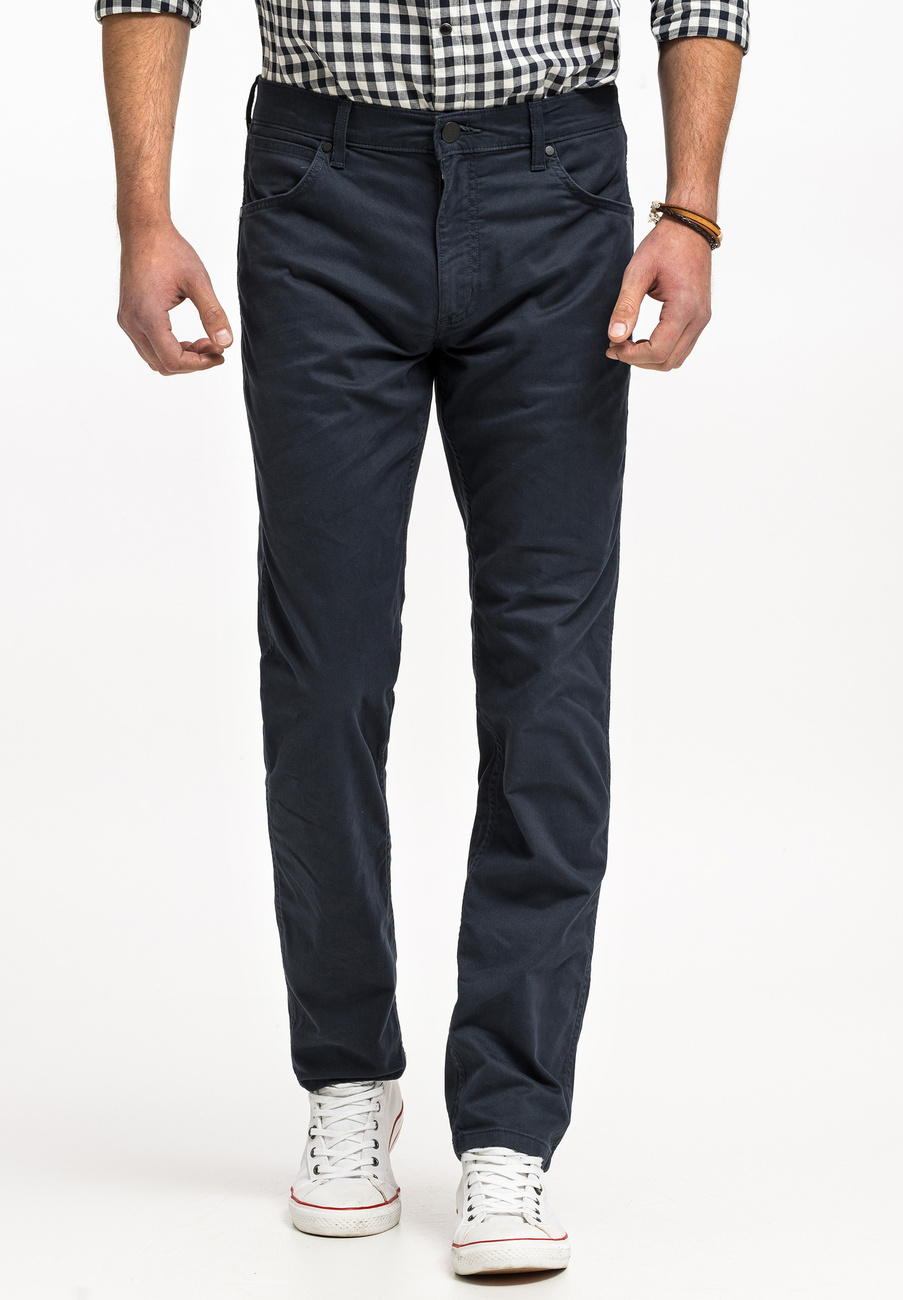 WRANGLER GREENSBORO MĘSKIE SPODNIE MATERIAŁOWE CHINO CHINOSY MARINE NAVY W15QOFB14 112320811