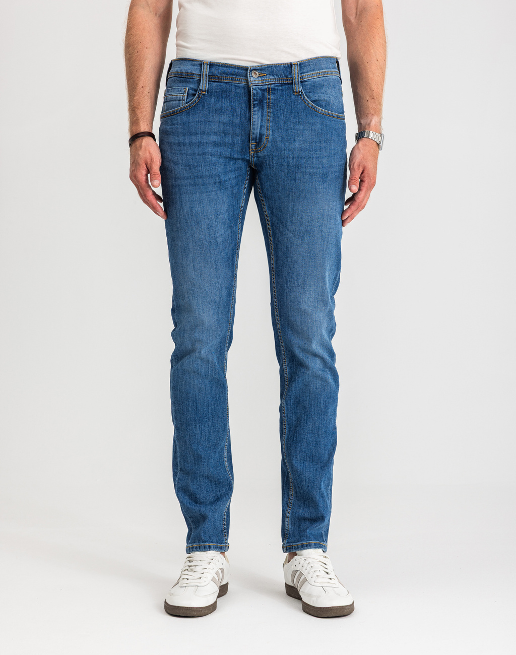 Męskie Spodnie Jeansowe Mustang Style Oregon Tapered Denim Blue 1017123 5000 623