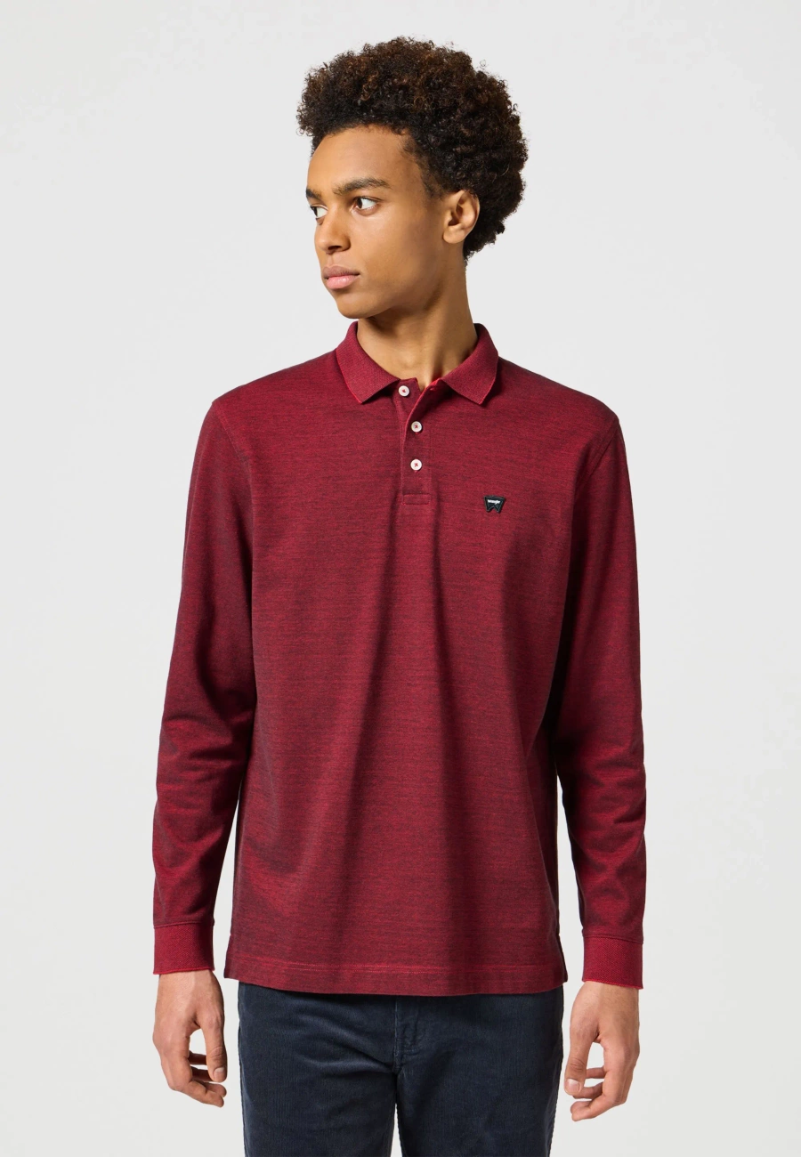 WRANGLER MĘSKA KOSZULKA LS REFINED POLO RED 112357286 W8F3018117