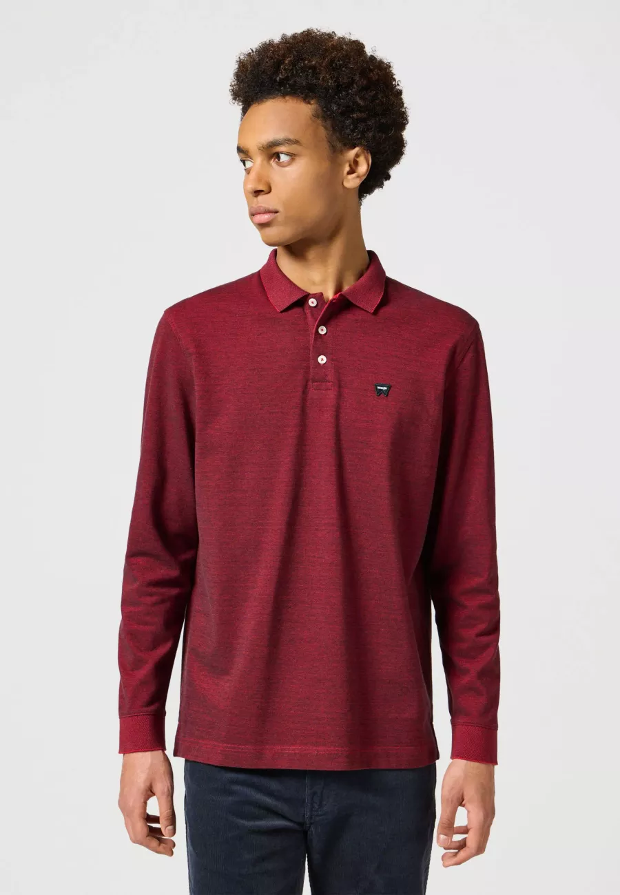 WRANGLER MĘSKA KOSZULKA LS REFINED POLO RED 112357286 W8F3018117