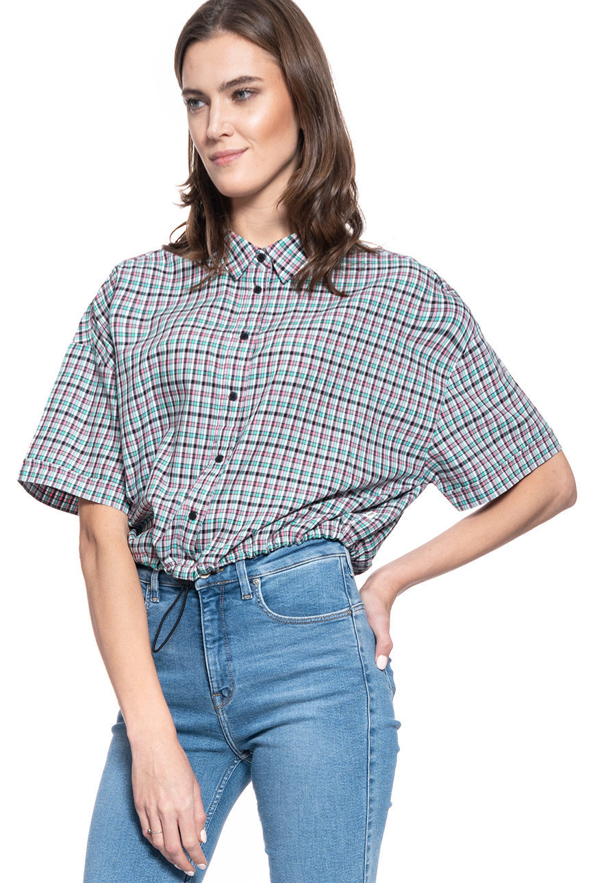 DAMSKA KOSZULA MATERIAŁOWA WRANGLER 80s SS SHIRT BUBBLEGUM PINK W5R2OIP09 112130306