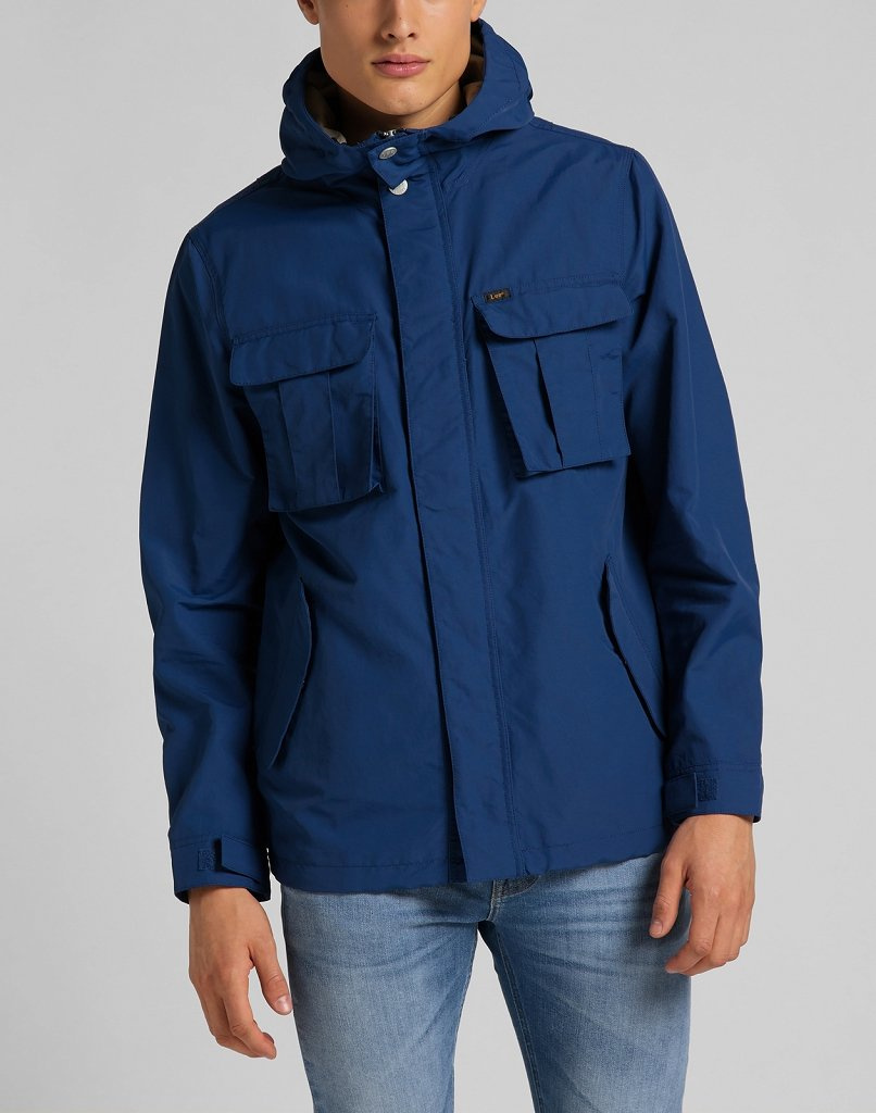 LEE FISHERMAN ANORAK MĘSKA KURTKA ZIMOWA WASHED BLUE L86UKCLR 112122788