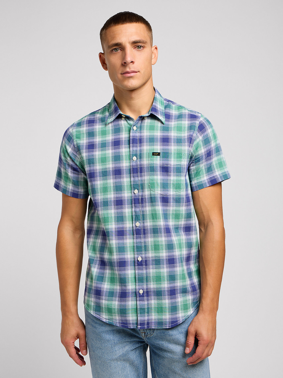 LEE MĘSKA KOSZULA LEE LEE BUTTON DOWN SS DANDY GREEN 112349961