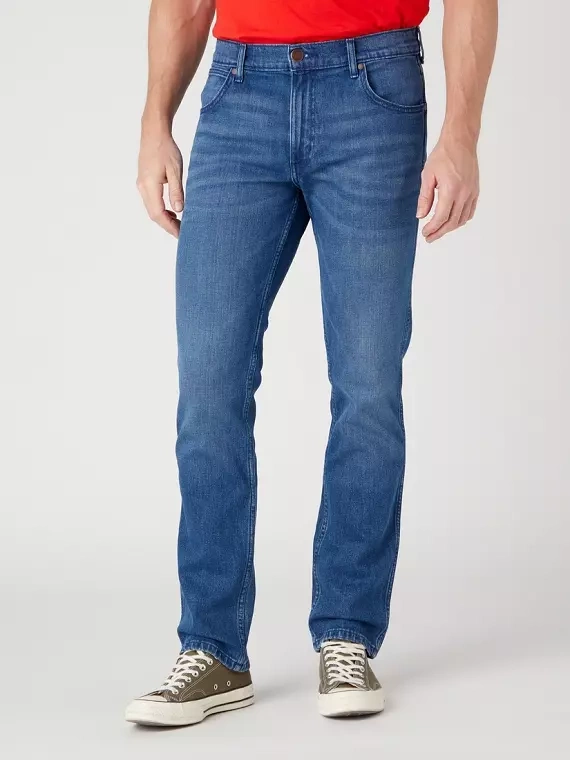 WRANGLER GREENSBORO MĘSKIE SPODNIE JEANSOWE JEANSY ARIES BLUE W15QAG42A 112329011