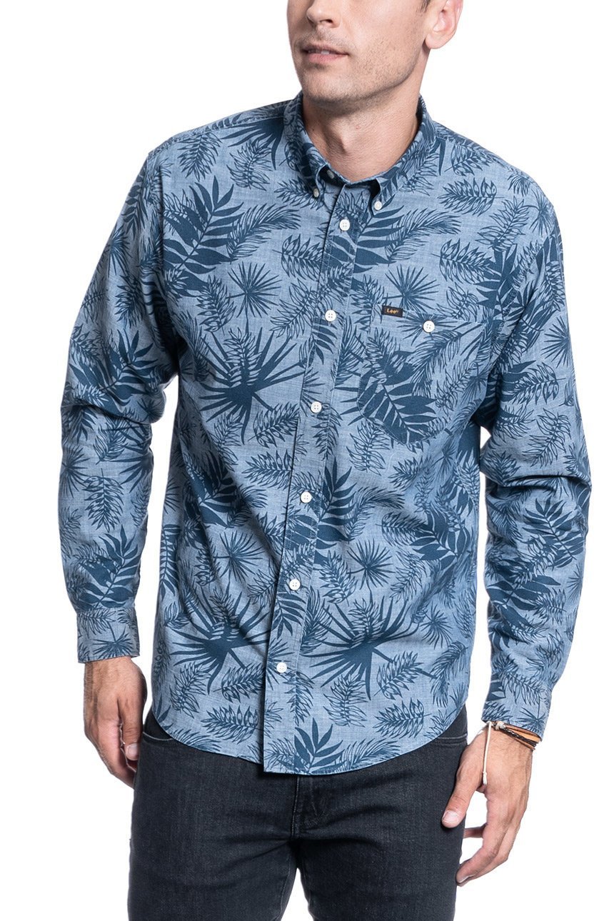 KOSZULA MĘSKA LEE RIVETED SHIRT WASHED BLUE L66IWALR 112116473