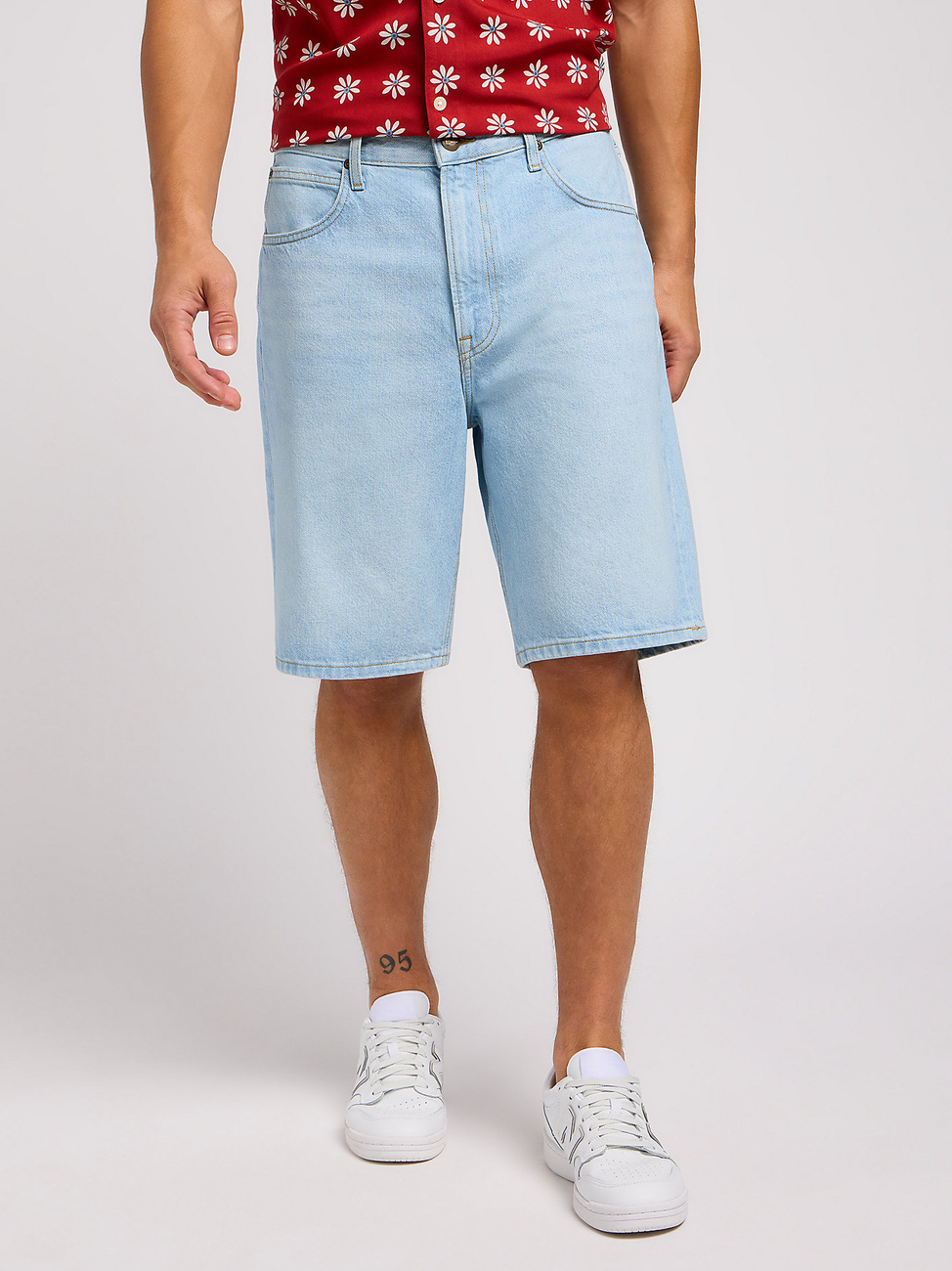 MESKIE SPODNIE LEE ASHER SHORT LIGHT STONE WASH 112349239