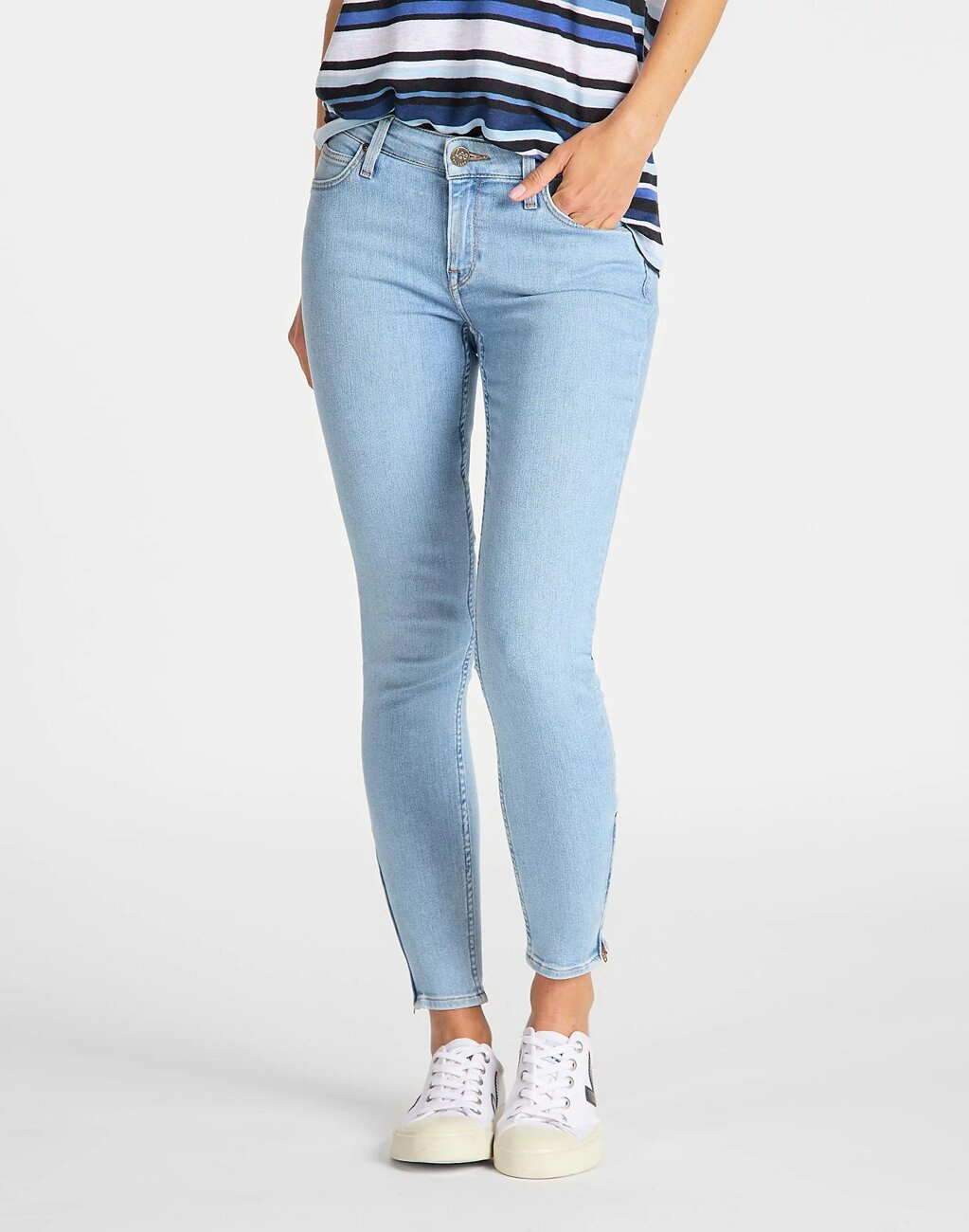 LEE SCARLETT SKINNY CROPPED DAMSKIE SPODNIE JEANSOWE LIGHT COROVAL L30CMFOC 112106363