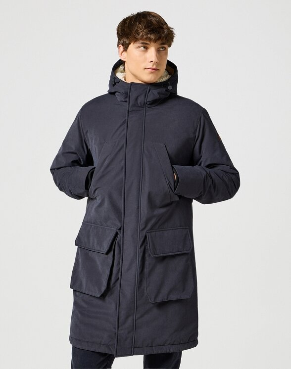 WRANGLER MĘSKA KURTKA ZIMOWA MIDLONG JACKET BLACK 112357423 W44L011936