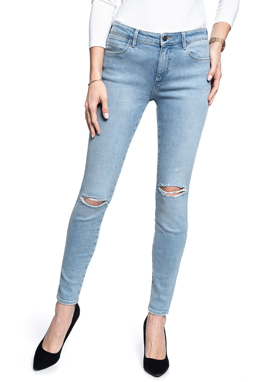 SPODNIE DAMSKIE WRANGLER SKINNY STONED RIBBED W28KTX98R 112128341