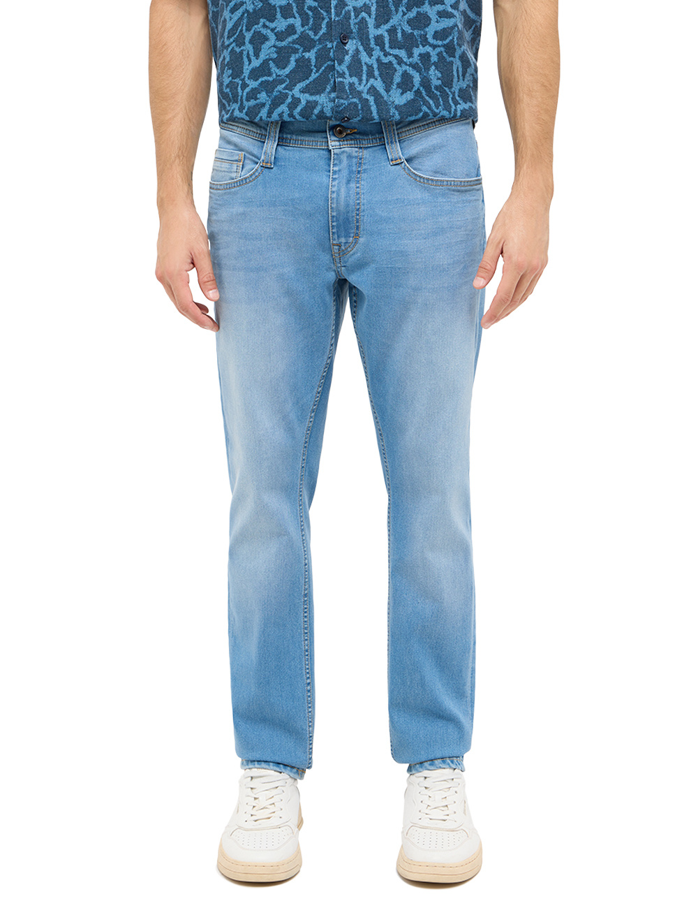 Męskie Spodnie Jeansowe Mustang Style Oregon Slim Denim Blue 1016316 5000 303