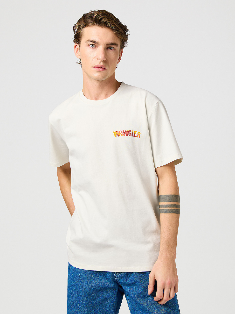 WRANGLER MĘSKA KOSZULKA WRANGLER BIG GRAPHIC TEE VINTAGE WHITE 112362809