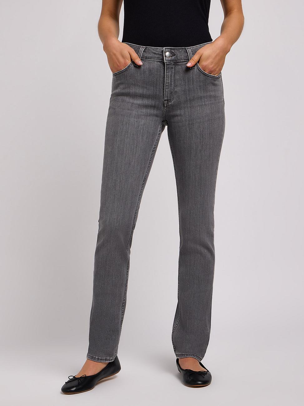 LEE DAMSKIE SPODNIE JEANSOWE LEE ELLY ASH STONE 112349598