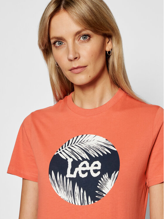 LEE CIRCLE TEE DAMSKI T-SHIRT LOGO NADRUK PAPRIKA L40TEHNI 112108747