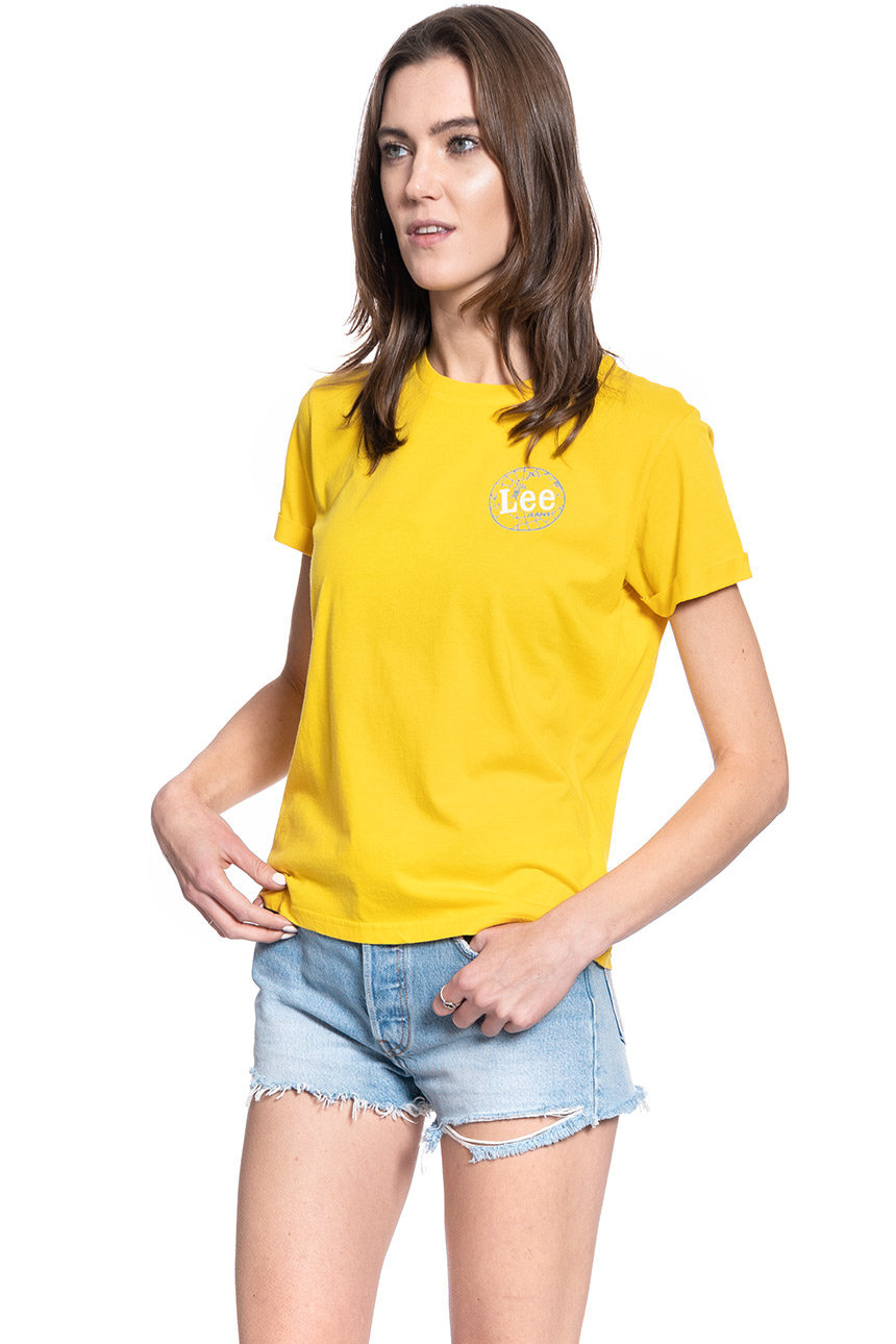 T-SHIRT DAMSKI LEE SS GLOBAL TEE LEMON ZEST L44BEPMM 112109799