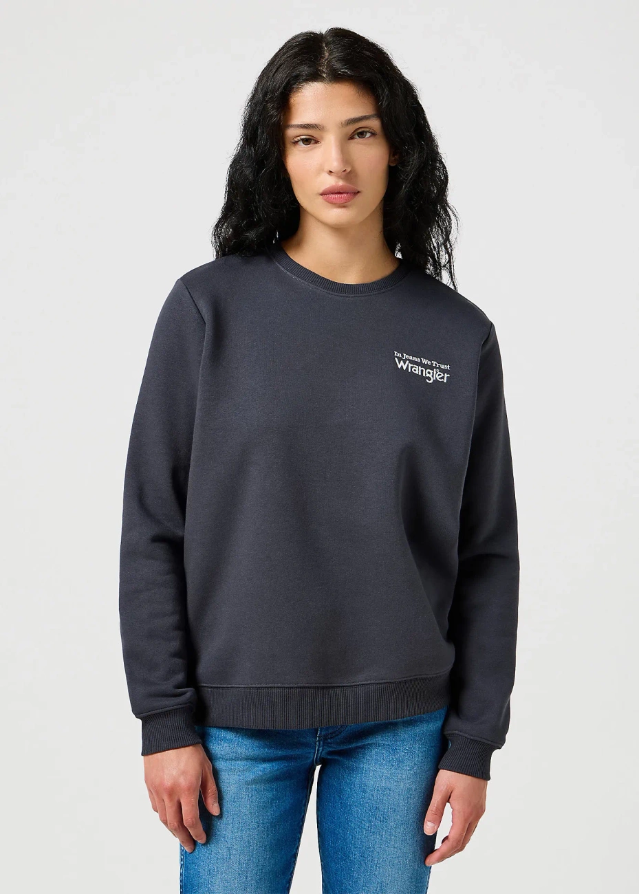 DAMSKA BLUZA WRANGLER REGULAR SWEAT FADED BLACK 112356510