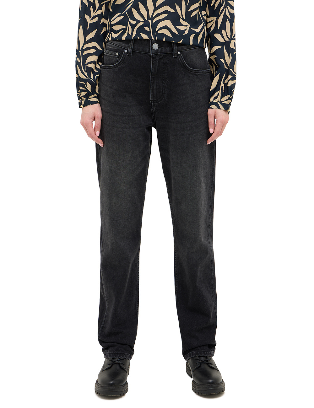 Damskie Spodnie Jeansowe Mustang Style Brooks Straight Denim Black 1016922 4000 840