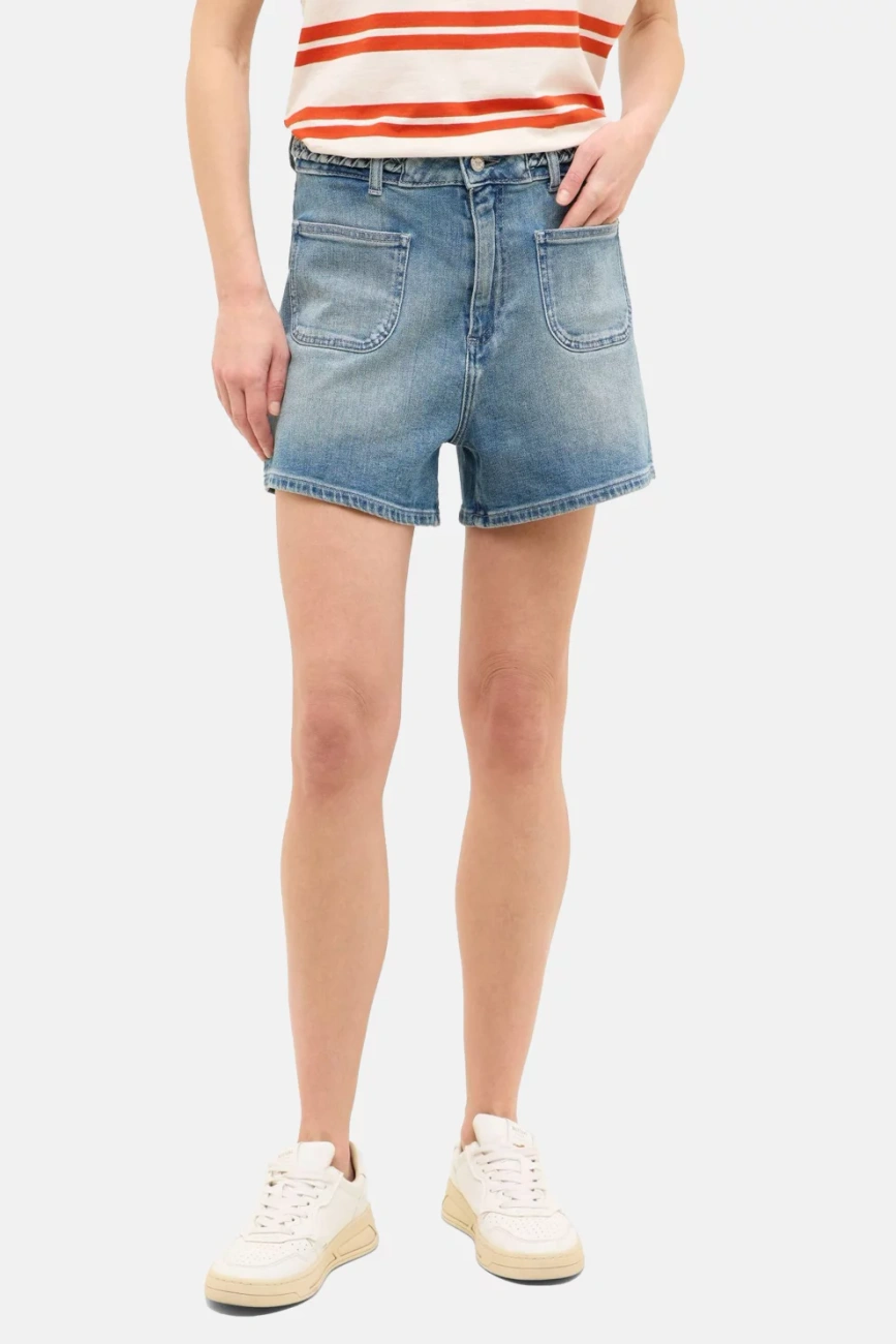 Damskie Szorty Mustang Style Purley Shorts Denim Blue 1016560 5000 332