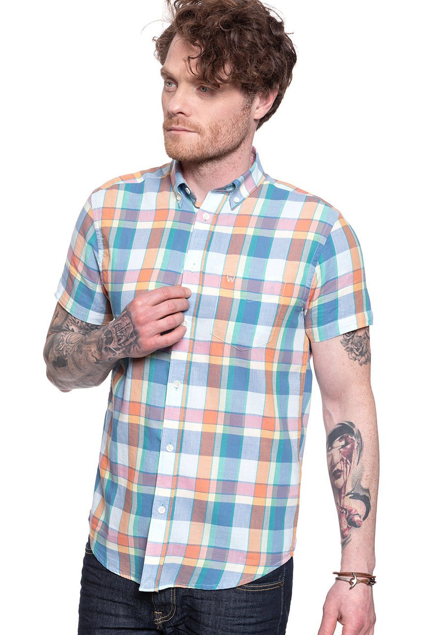 WRANGLER SS 1 PKT BUTTON DOWN TANGERINE W5J2ORXUJ 112130174