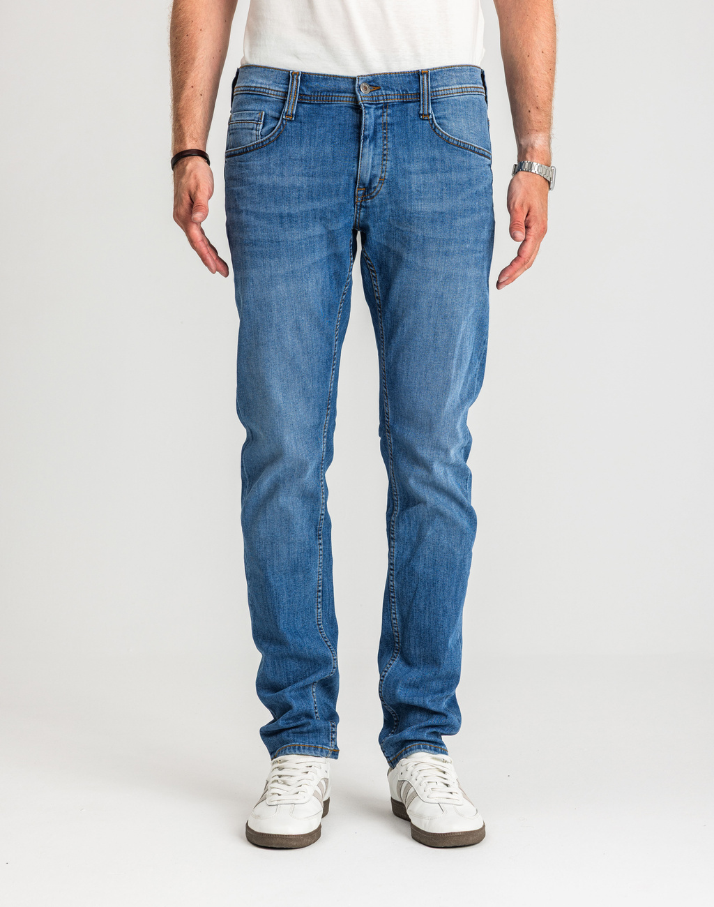 Męskie Spodnie Jeansowe Mustang Style Oregon Tapered Denim Blue 1017123 5000 682