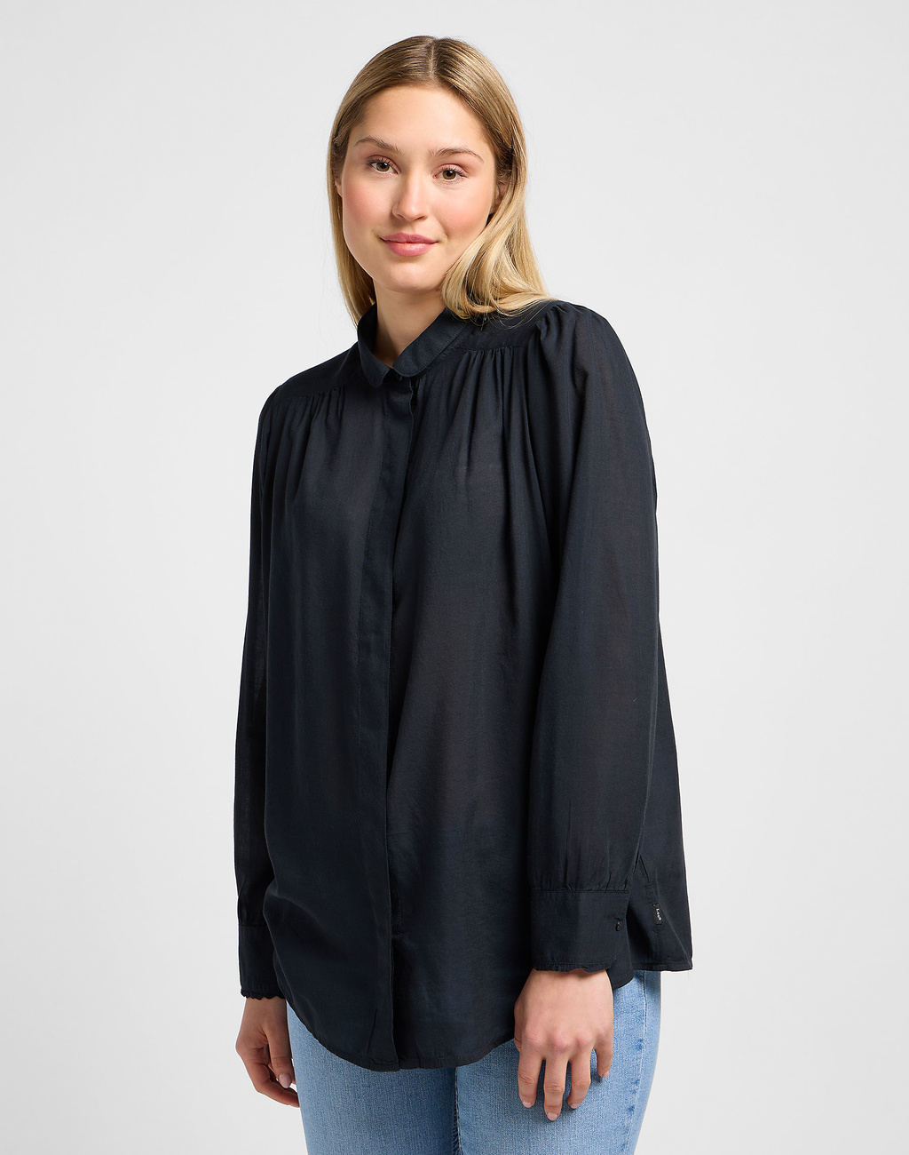 DAMSKA KOSZULA LEE SHIRRED BLOUSE UNIONALL BLK 112341608