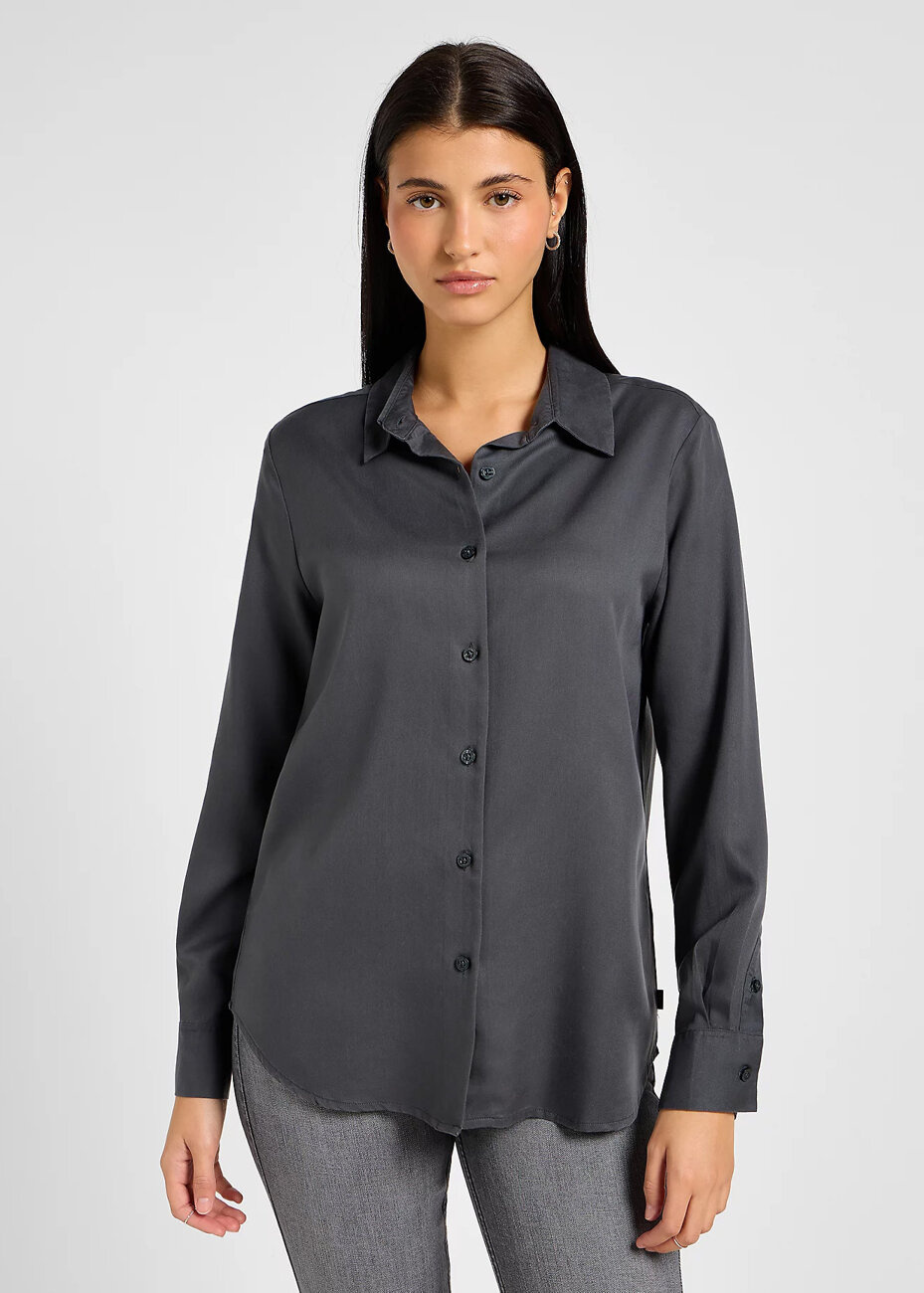 LEE DAMSKA KOSZULA POCKETLESS SHIRT DARK MUTED GRAY 112355196 LI39008531