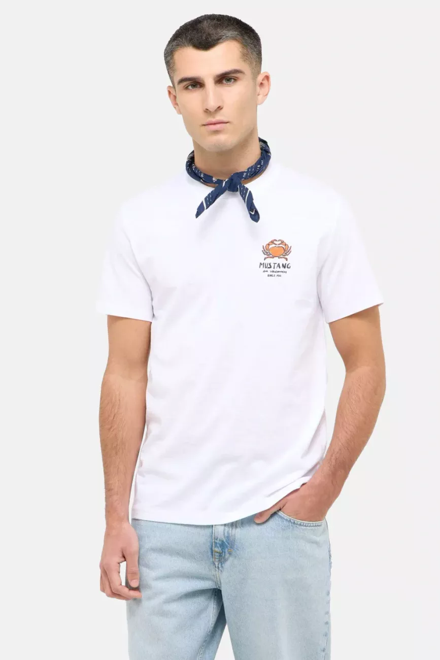 Męski T-Shirt Mustang Style Austin Bright White 1016495 2007