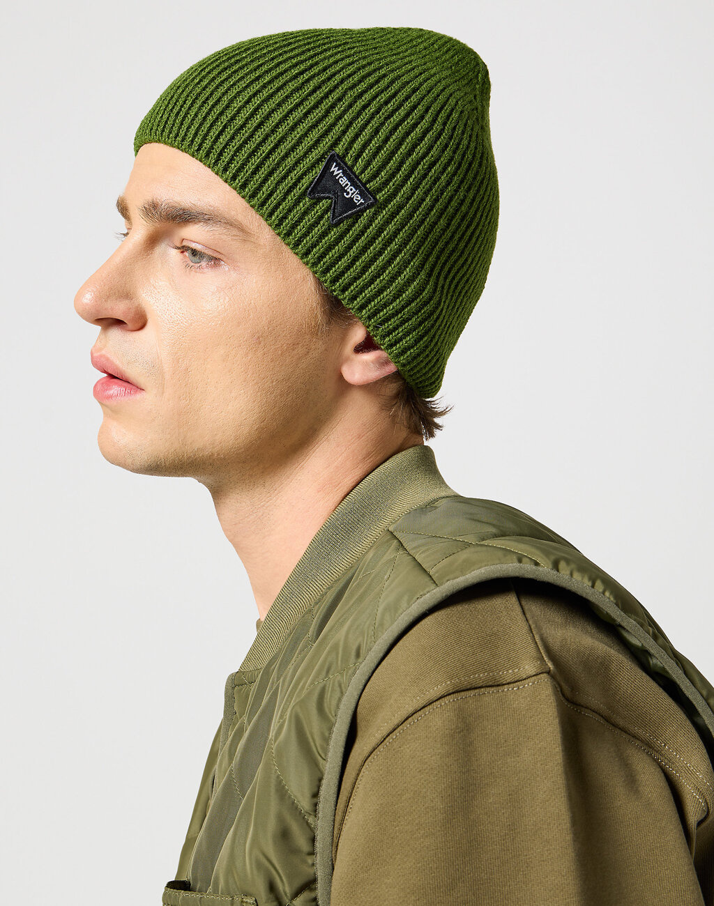 WRANGLER EASY BEANIE MĘSKA CZAPKA ZIMOWA CIEPŁA GREEN 112356868 W0M8016174