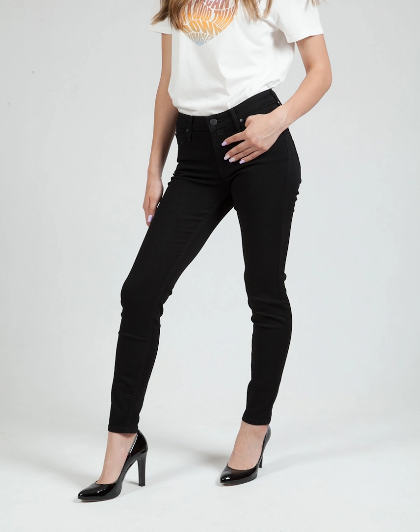 LEE SCARLETT DAMSKIE SPODNIE JEANSOWE JEANS DŻINSY BLACK RINSE L526SH47 112111903