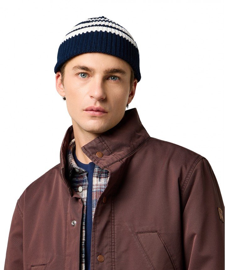 MESKA CZAPKA WRANGLER STRIPED BEANIE DARK NAVY 112372408