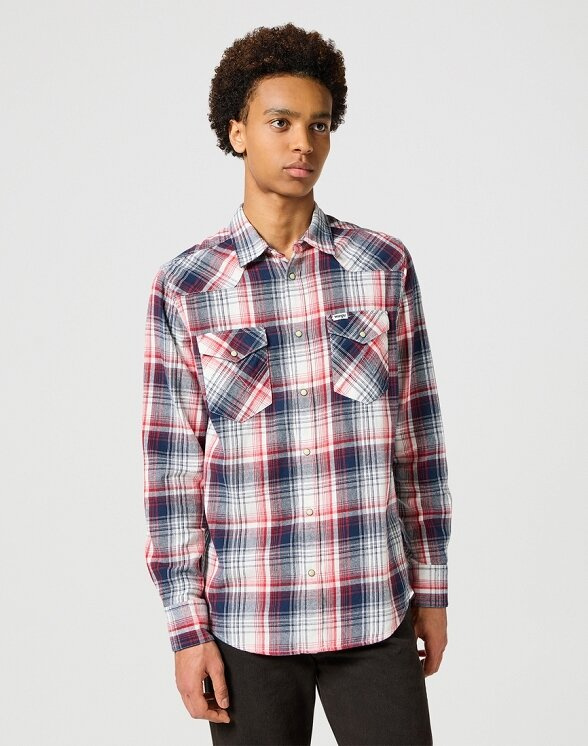 WRANGLER MĘSKA KOSZULA WESTERN SHIRT RED BLUE 112357243 W5B4017570