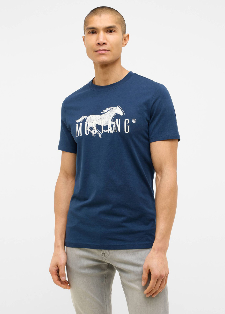 Męski T-Shirt Mustang Style Austin Dress Blues 1016492 5334