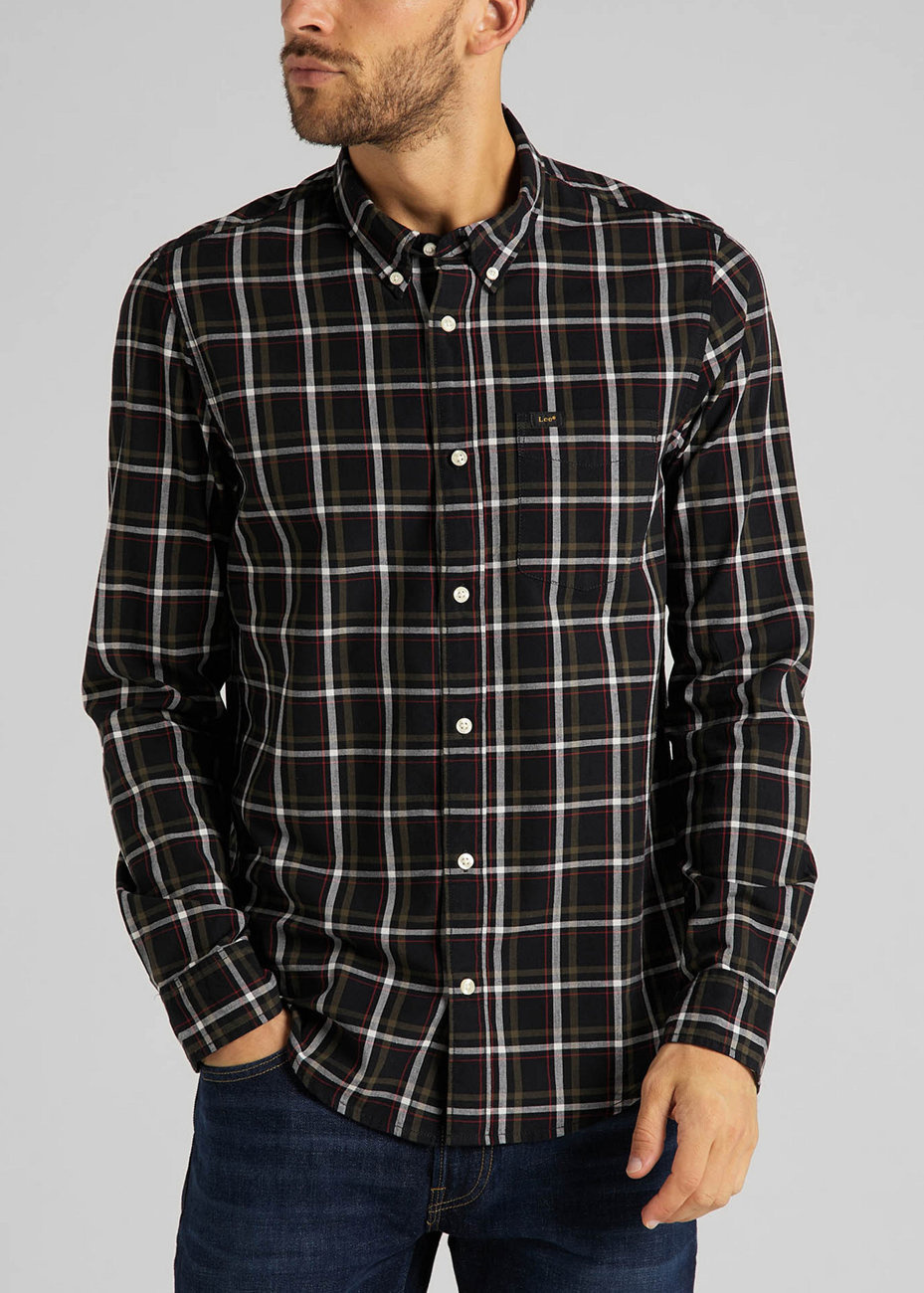 LEE BUTTON DOWN BLACK L880RN01 112123422