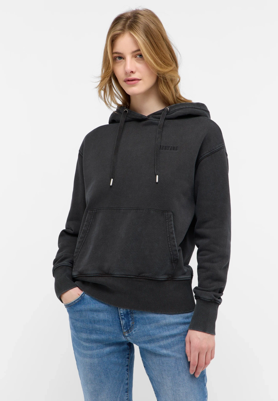 Damska bluza z kapturem MUSTANG Margo Jet Black 1015471 4188