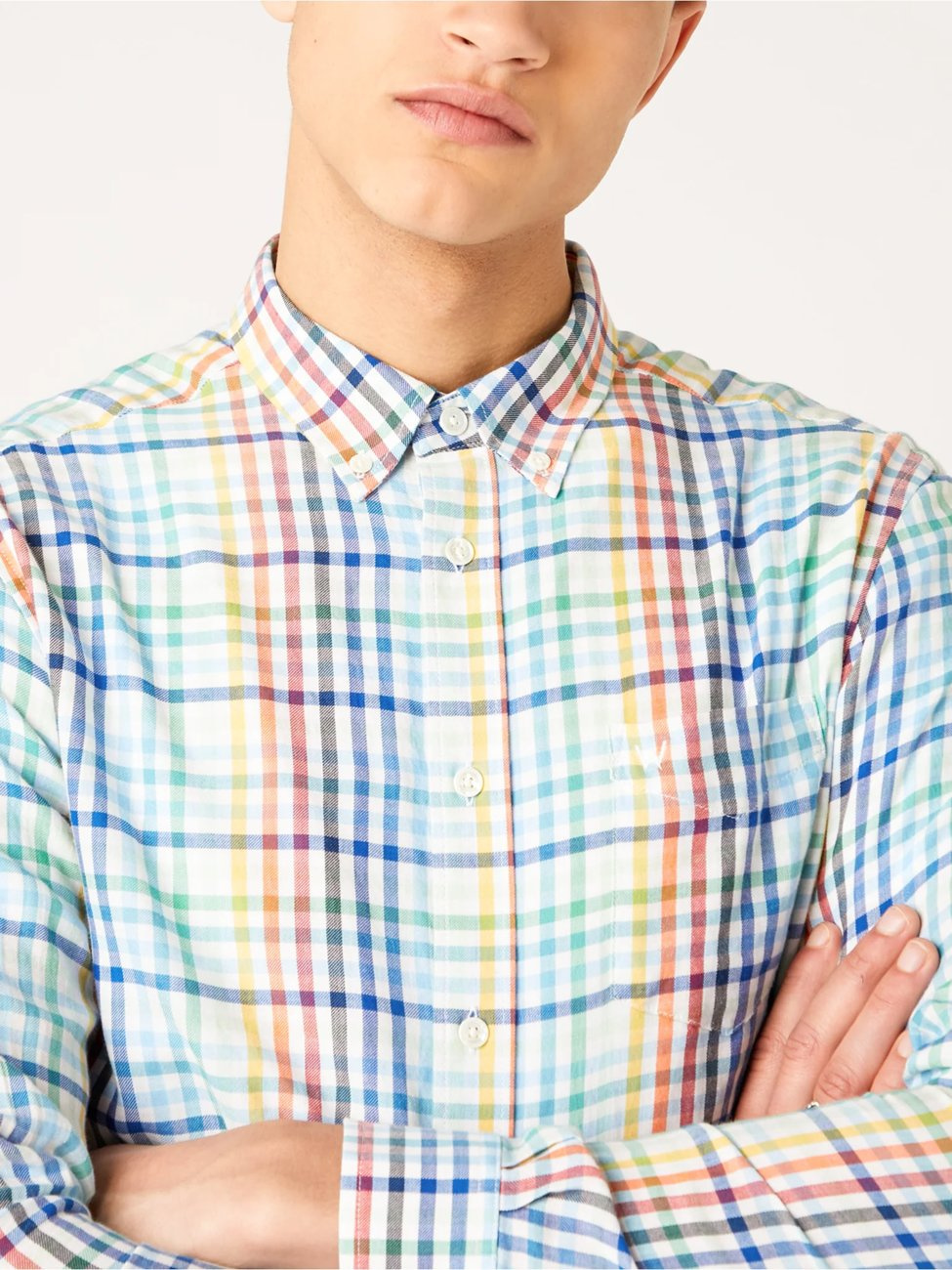 WRANGLER LS 1PKT BDOWN SHIRT MĘSKA KOSZULA WHITE W5A3OR989 112130033