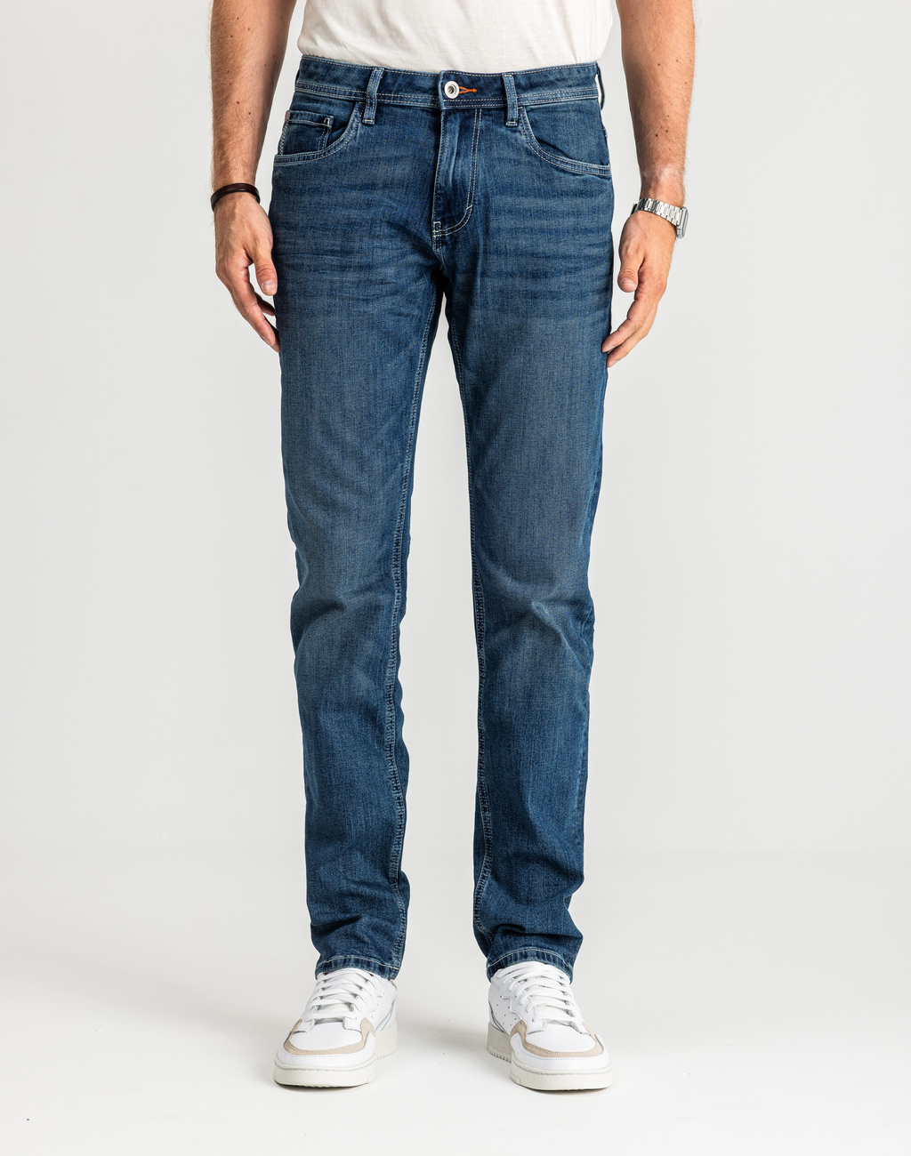Męskie Spodnie Jeansowe Marvin Straigh Used Mid Stone Blue Denim Proste 1047981 10119
