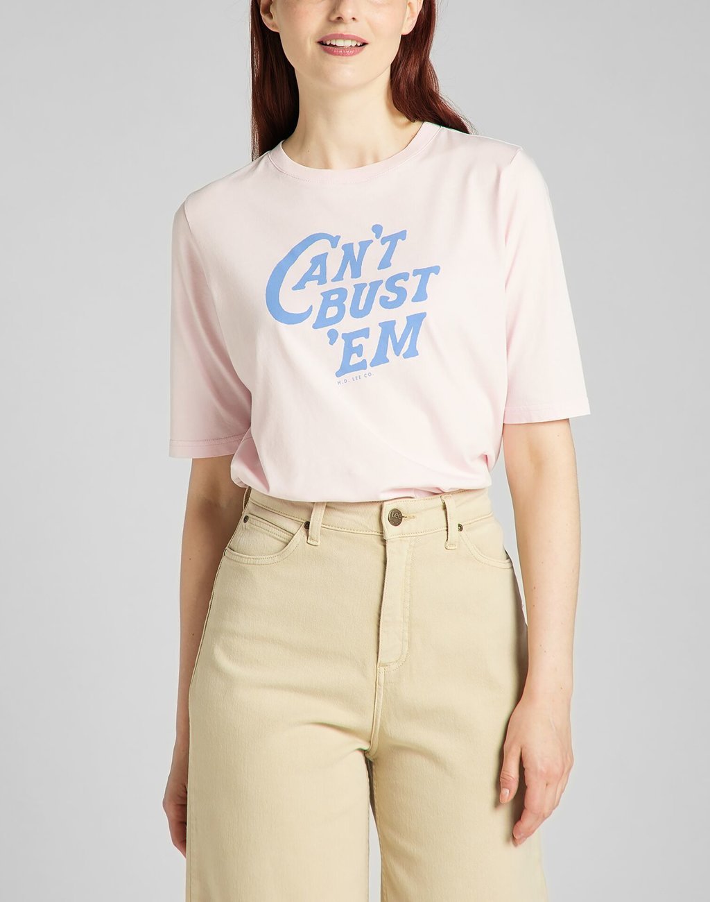 LEE HALF SLEEVE TEE DAMSKI T-SHIRT KOSZULKA NADRUK LOGO PALE LILAC L41ZEPSU 112140063