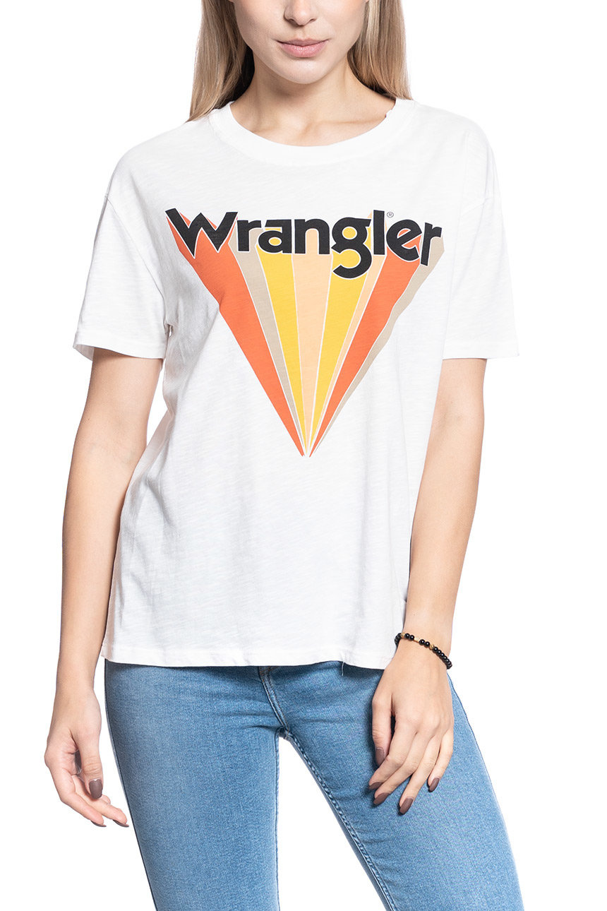 T-SHIRT DAMSKI WRANGLER BOYFRIEND TEE OFFWHITE W7019EA02 112130896